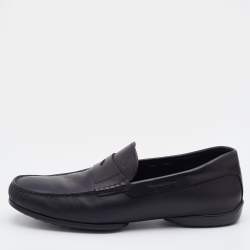 Tod's Black Leather Driving Penny Loafers Size 40