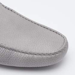 Pre Owned Tod's Grey Leather Driving Loafers Size 40