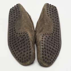 Tods Grey Nubuck Gommino Double T Driving Loafers Size 43