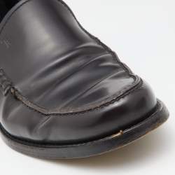 Tod's Dark Brown Leather Slip On Loafers Size 41