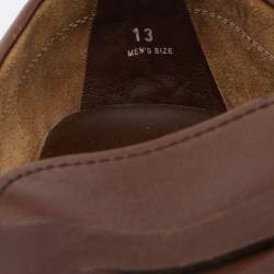 Pre Owned Tod's Brown Leather Penny Slip On Loafers Size 48