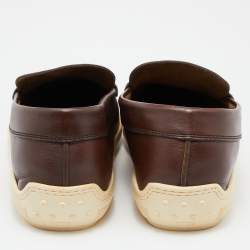 Pre Owned Tod's Brown Leather Penny Slip On Loafers Size 48