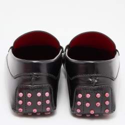 مملوكة مسبقًا Tod's For Ferrari Black Leather Slip On Loafers Size 41.5