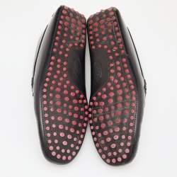 مملوكة مسبقًا Tod's For Ferrari Black Leather Slip On Loafers Size 41.5