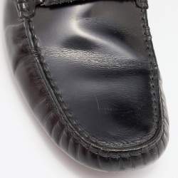 مملوكة مسبقًا Tod's For Ferrari Black Leather Slip On Loafers Size 41.5