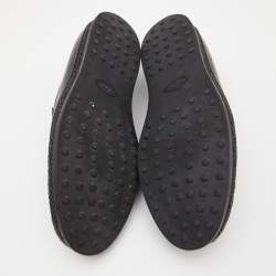 Pre Owned حذاء لوفرز تودز سليب أون جلد أسود بحواف شعار الماركة مقاس 41