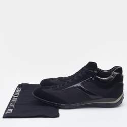 Tods Black Suede, Patent Leather and Mesh Low Top Sneakers Size 44