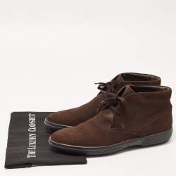 Tod's Brown Suede Lace Up Boots Size 42 
