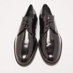 Pre Owned Tod's Black Patent Leather Lace Up Derby Size 43