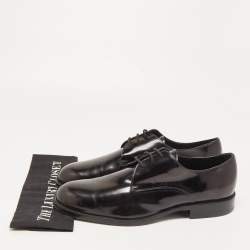 Pre Owned Tod's Black Patent Leather Lace Up Derby Size 43