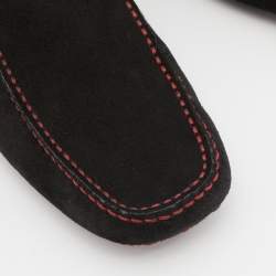 Tod's For Ferrari Black Suede Slip On Loafers Size 40