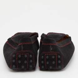 Tod's For Ferrari Black Suede Slip On Loafers Size 40