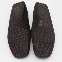 Tod's For Ferrari Black Suede Slip On Loafers Size 40