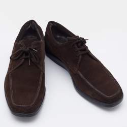 Pre Owned Tod's Brown Suede Slip On Loafers Size 41