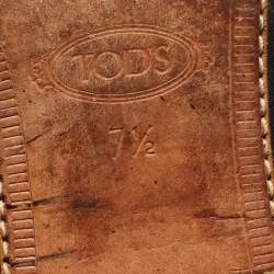 Pre Owned Tod's Black Leather Lace Up Oxfords Size 41.5