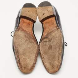 Pre Owned Tod's Black Leather Lace Up Oxfords Size 41.5