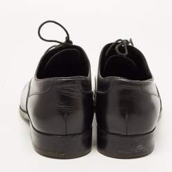 Pre Owned Tod's Black Leather Lace Up Oxfords Size 41.5