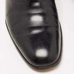 Pre Owned Tod's Black Leather Lace Up Oxfords Size 41.5