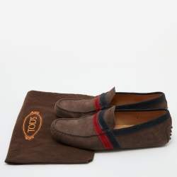 مملوكة مسبقًا Tod's Brown Suede Slip On Loafers Size 41