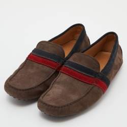 مملوكة مسبقًا Tod's Brown Suede Slip On Loafers Size 41