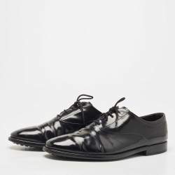 Pre Owned Tod's Black Leather Lace Up Oxford Size 43