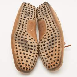 Pre Owned Tod's Brown Suede Bow Slip On Loafers Size 44