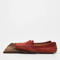 Tod's Brown Suede Penny Slip On Loafers Size 41