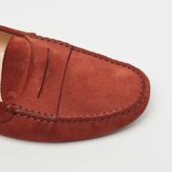 Tod's Brown Suede Penny Slip On Loafers Size 41