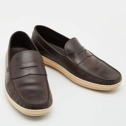 Tod's Brown Leather Driver Loafers Size 39.5