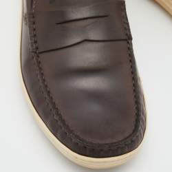 Tod's Brown Leather Driver Loafers Size 39.5