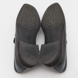 Pre Owned Tod's Black Leather Tassel Loafers Size 39.5