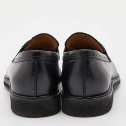 Pre Owned Tod's Black Leather Tassel Loafers Size 39.5