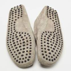 Pre Owned Tod's Grey Suede Slip On Loafers Size 41.5