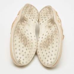 Tod's Brown Suede  Leather Logo Slip On Espadrille Sneakers Size 41.5