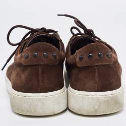Tod's Brown Suede Low Top Sneakers Size 41