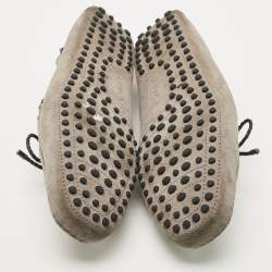 Tod's Grey Suede Bow Slip On Loafers Size 41.5