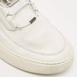 Tod's White Leather and Knit Fabric No_Code Sneakers Size 41.5