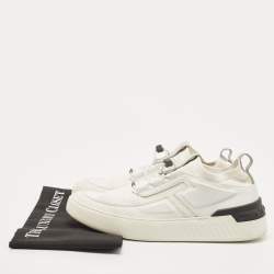 Tod's White Leather and Knit Fabric No_Code Sneakers Size 41.5