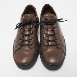 Pre Owned Tod's Brown Leather Low Top Sneakers Size 42
