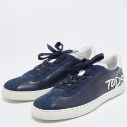 Tod's Blue Leather Low Top Sneakers Size 44