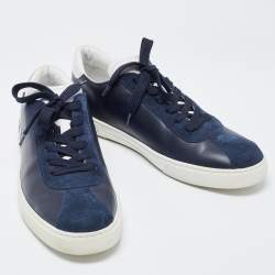 Tod's Blue Leather Low Top Sneakers Size 44