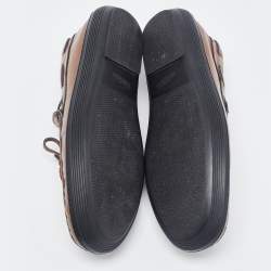 مملوكة مسبقًا Tod's Brown Leather Bow Slip On Loafers  Size 42