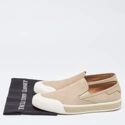 Tod's Brown Nubuck Leather Slip on Espadrille Loafers Size 43