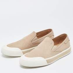 Tod's Brown Nubuck Leather Slip on Espadrille Loafers Size 43