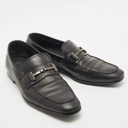 Tod's Black Leather Slip On Loafers Size 44.5