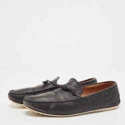 Tod's Black Leather Gommino Loafers  Size 44.5