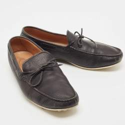 Tod's Black Leather Gommino Loafers  Size 44.5