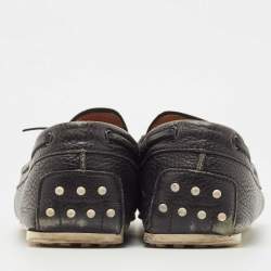 Tod's Black Leather Gommino Loafers  Size 44.5