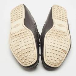 Tod's Black Leather Gommino Loafers  Size 44.5
