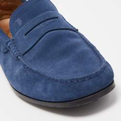 Tod's Blue Suede Penny Loafers Size 41